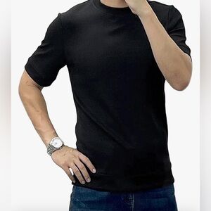 Casual Black Short Sleeve 3XL